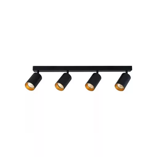 Tracon SPGU10MA4GB Mennyezeti állítható spot lámpatest, fekete, arany reflektor 100-240VAC, 50Hz, 4xGU10, max.4x35W