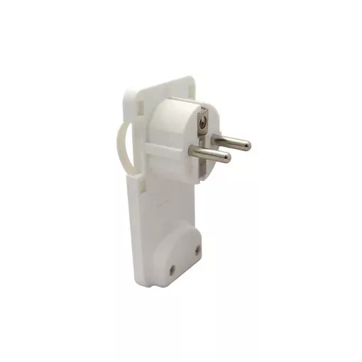 Tracon TCSDR, Rejthető szerelhető csatlakozódugó,lapos,fehér 250VAC, max.10/16A (DUAL Schuko/French)