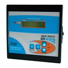   Tracon TFJA-03, Fázisjavító automatika, háromfázisú, 7 kondenzátor telephez 144×144mm