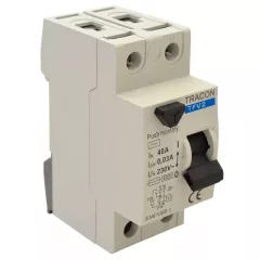   Tracon TFV2-25300, Áram-védőkapcsoló, 2 pólusú 25A, 300mA, 6kA, AC