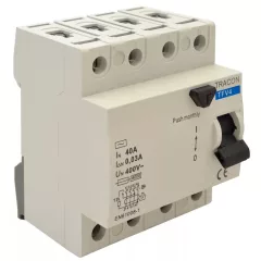   Tracon TFV4-16030, Áram-védőkapcsoló, 4 pólusú 16A, 30mA, 6kA, AC