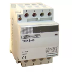   Tracon THK4-63-24, Installációs kontaktor 230/400V, 50Hz, 4P, 4×NO, 63/25A, 13/3,8kW, 24V AC