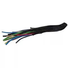   Tracon TKH-003, Műanyag kábelharisnya, halogénmentes poliészter, fekete dmin-dmax=2,4-6,4mm, PET