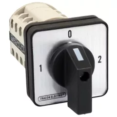   Tracon TKV-129/4 Választókapcsoló, 1-0-2 400V, 50Hz, 125A, 2×4P, 30kW, 88×88mm, 90°