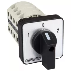   Tracon TKV-326/4 Választókapcsoló, 1-0-2 400V, 50Hz, 32A, 2×4P, 11kW, 64×64mm, 60°