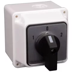   Tracon TKV-326/4T Tokozott választókapcsoló, 1-0-2 400V, 50Hz, 32A, 2×4P, 11kW, 64×64mm, 60°, IP44