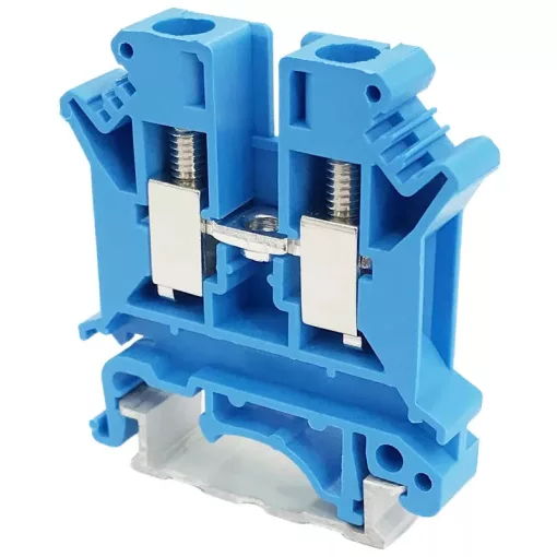 Tracon TSKA6-K Nullavezető ipari sorozatkapocs, csavaros, sínre, kék 0,2-6mm2, 800VAC, 57A