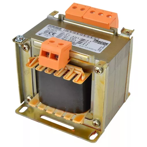 Tracon TVTR-250-B Vezérlő transzformátor ( leválasztó ), 1 fázisú, 230V/primer, 6-12-18-24V/szekunder 250VA teljesítménnyel IP00 TVTR