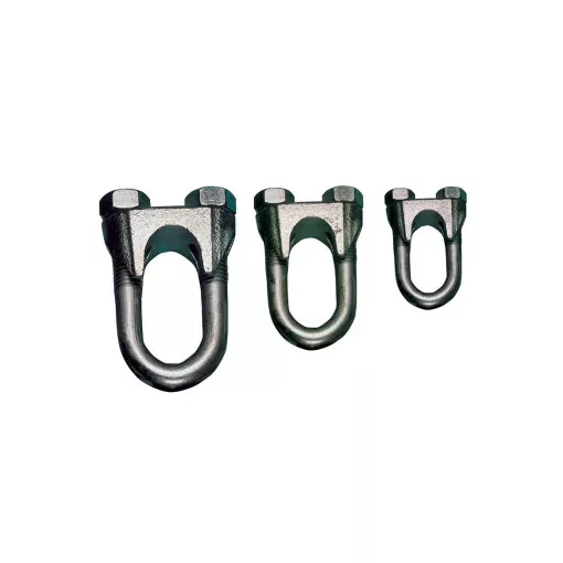 Tracon U22 Sodronyszorító bilincs, U profil, acél+temperált öntvény d=19-22mm, M12