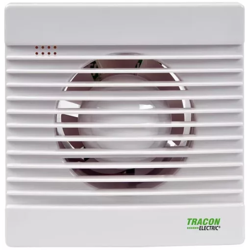Tracon VF100-B Fürdőszoba ventilátor, golyóscsapágy 230 VAC, 15W, 80 m3/h, 33 dB,100 mm
