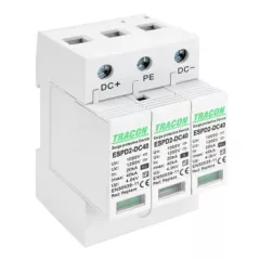   Tracon ESPD2-DC40-1000 T2 DC típusú túlfeszültség levezető, cserélhető betéttel Ucpv: 1200V; In:20kA; Imax:40kA; Up:4kV