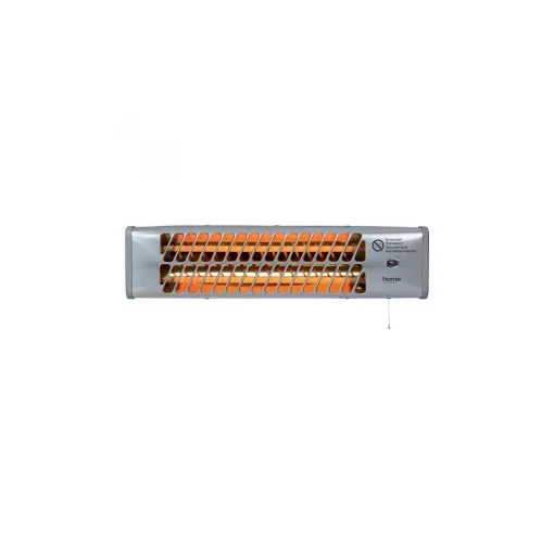 HOME FK 24 elektromos, kültéri, fali, kvarccsöves hősugárzó fűtőtest, ezüst színben, max 1200 W teljesítménnyel, IPX4 védelemmel HOME (FK 24)