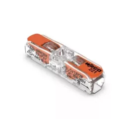   Wago 221-2411 (60db/doboz) vezeték összekötő 1P 0,2-4mm2, oldható, átlátszó házban, tömör és sodrott vezetékhez