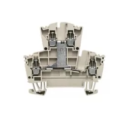   Weidmüller 1022300000 WDK 2.5V Kettő vezetős Átvezető sorkapocs, Kétemeletes sorkapocs, Csavaros csatlakozás, 2.5 mm2;, 400 V, 24 A, Sötétbézs
