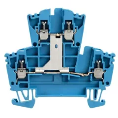   Weidmüller 1022380000 WDK 2.5V BL Kettő vezetős Átvezető sorkapocs, Kétemeletes sorkapocs, Csavaros csatlakozás, 2.5 mm2;, 400 V, 24 A, Kék