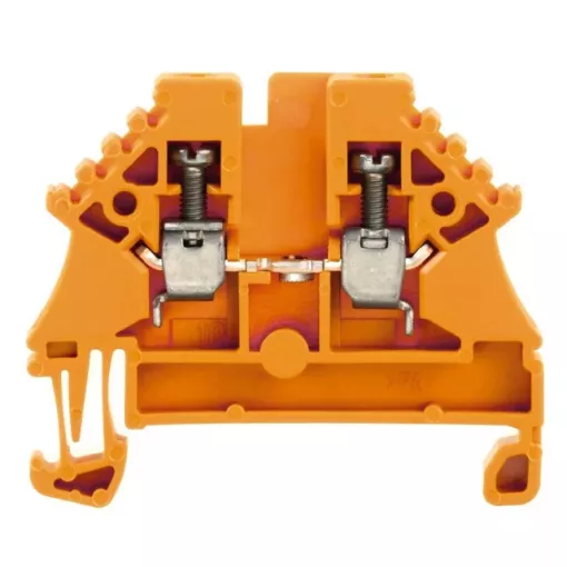 Weidmüller 1023760000 WDU 2.5N OR Átvezető sorkapocs, Csavaros csatlakozás, 2.5 mm2;, 500 V, 24 A, Narancssárga