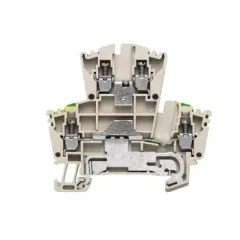   Weidmüller 1036400000 WDK 2.5DU-PE Kettő vezetős Átvezető sorkapocs, Kétemeletes sorkapocs, Csavaros csatlakozás, 2.5 mm2;, 400 V, 24 A, Sötétbézs