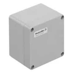   Weidmüller 1305870000 KLIPPON POK 121209 Klippon POK (polyester empty enclosure), Üres ház, Magasság: 120 mm, Szélesség: 122 mm, Mélység: 90 mm, Anyag: üvegszál erősítésű poliészter, kezeletlen, polírozott, Ezüstszürke