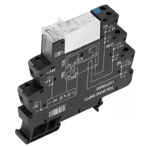 Weidmüller 1479810000 TRS 24VDC 1NO HCP TERMSERIES, Relék, Érintkezők száma: 1 Záróérintkező AgSnO2 + W, Névleges vezérlőfeszültség: 24 V DC ±20 %, Folytonos áram: 16 A, Csavaros csatlakozás