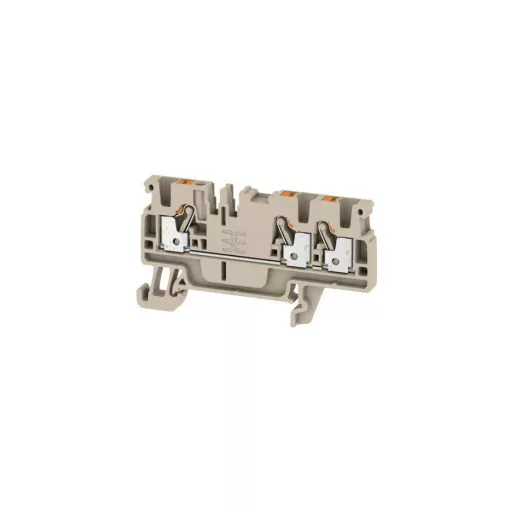 Weidmüller 1521740000 A3C 2.5 Átvezető sorkapocs, PUSH IN, 2.5 mm2;, 800 V, 24 A, Sötétbézs
