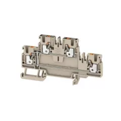   Weidmüller 1547650000 A2T 2.5 VL Átvezető sorkapocs, PUSH IN, 2.5 mm2;, 800 V, 24 A, Sötétbézs