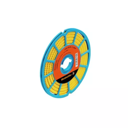Weidmüller 1568251514 CLI C 1-3 GE/SW 4 CD CableLine, Vezeték és kábeljelölők, 2.5 - 5 mm, 3 x 4.2 mm, Sárga