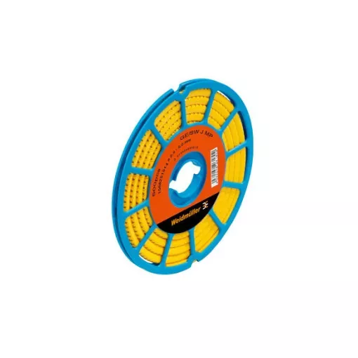 Weidmüller 1568251659 CLI C 1-3 GE/SW L CD CableLine, Vezeték és kábeljelölők, 2.5 - 5 mm, 3 x 4.2 mm, Sárga