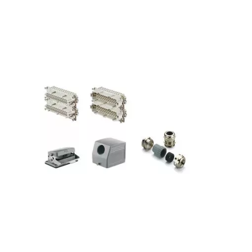 Weidmüller 1712550000 HDC-KIT-HE 48.150 Nehézcsatlakozó készlet HDC-készletek-Nagy igénybevételre tervezett csatlakozók, Készlet, HE, Méret: 12, Pólusok: 48, Csavaros csatlakozás, 500 V, 16 A, alumínium présöntvény, PG