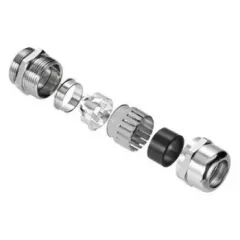   Weidmüller 2435180000 VG M32 EMV-4 MS 16-25 VG EMV GEN 4 (EMC cable gland with clamping cage), Tömszelence, M 32, 9, OD min. 16 - OD max. 25 mm, IP54, IP66, IP67, IP68 - 5 bar (30 min.), IP69K, Sárgaréz, nikkelezett