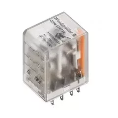   Weidmüller 7760056077 DRM270024LD/2CO/24V DC D-SERIES DRM, Relé, Érintkezők száma: 2, Váltóérintkező, AgNi 0,15 µm Au, Névleges vezérlőfeszültség: 24 V DC, Folytonos áram: 10 A, Dugaszolható csatlakozás