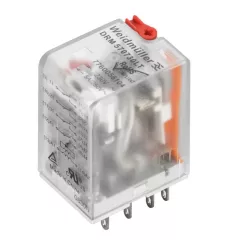   Weidmüller 7760056101 DRM570524LT, Relémodul 4 váltóérintkező (CO) AgNi 0,15 µm Au, vizsgálógombbal, 24V AC vezérlőfeszültség, 5A folytonos áram, dugaszolható csatlakozás (D-Series)