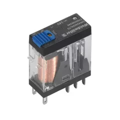   Weidmüller 7760056340 DRI424024LTD, Relémodul 2 váltóérintkező (CO) AgNi, vizsgálógombbal, 24V DC vezérlőfeszültség, 5A folytonos áram, flat blade connections (2.5 mm x 0.5 mm) (D-Series)