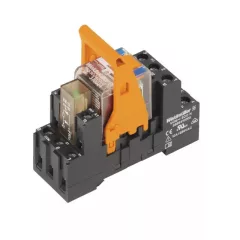   Weidmüller 8920980000 RCMKIT-I 24VDC 3CO LD, Komplett relé 3 váltóérintkező (CO) AgNi 90/10,vizsgálógombbal, 24V DC vezérlőfeszültség, 10A folytonos áram, csavaros csatlakozás (Riderseries)