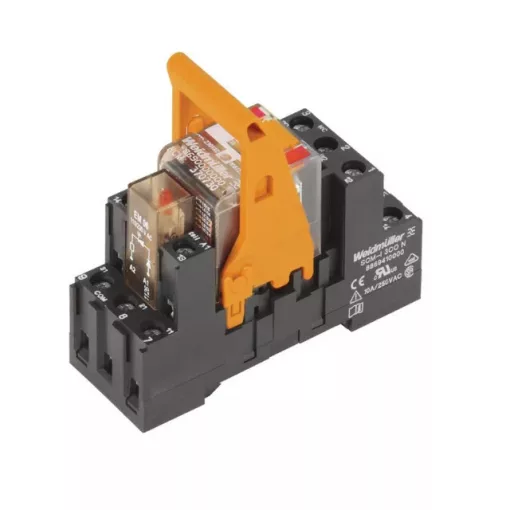 Weidmüller 8921020000 RCMKIT-I 230VAC 3CO LD, Komplett relé 3 váltóérintkező (CO) AgNi 90/10,vizsgálógombbal, 230V AC vezérlőfeszültség, 10A folytonos áram, csavaros csatlakozás (Riderseries)