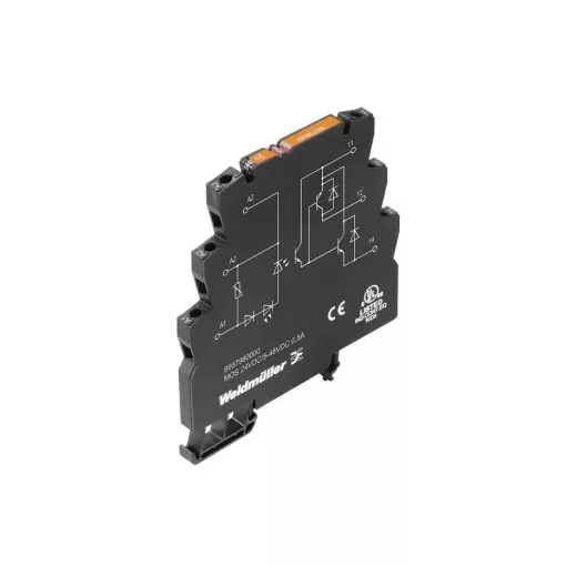 Weidmüller 8937980000 MOS 24VDC/5-48VDC 0,5A MICROOPTO, Szilárdtest-relé, 1 Váltóérintkező (Tranzisztor), Névleges vezérlőfeszültség: 24 V DC ±20 % , Névleges kapcsolási feszültség: 5...48 V DC, Folytonos áram: 500 mA, Csavaros csatlakozás
