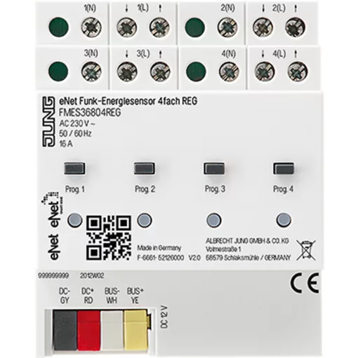 JUNG FMES36804REG eNet vezeték nélküli energiaérzékelő | 4-csatornás, REG