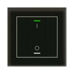   MDT GTL-1TBS.02S KNX Üveg érintőpanel II Light hőmérsékletérzékelővel | 1-csatornás, IO-szimbólum, Secure | fekete üveg