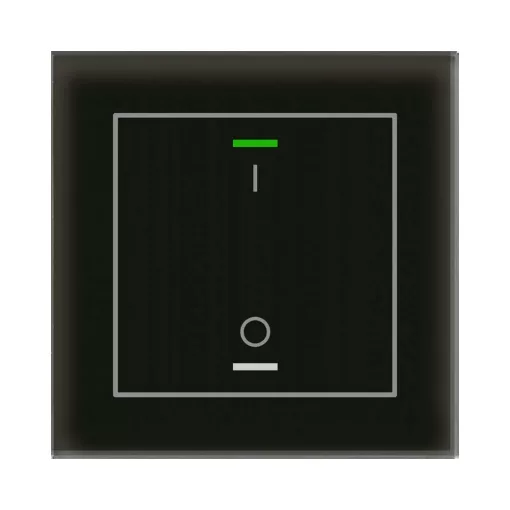 MDT GTL-1TBS.02S KNX Üveg érintőpanel II Light hőmérsékletérzékelővel | 1-csatornás, IO-szimbólum, Secure | fekete üveg
