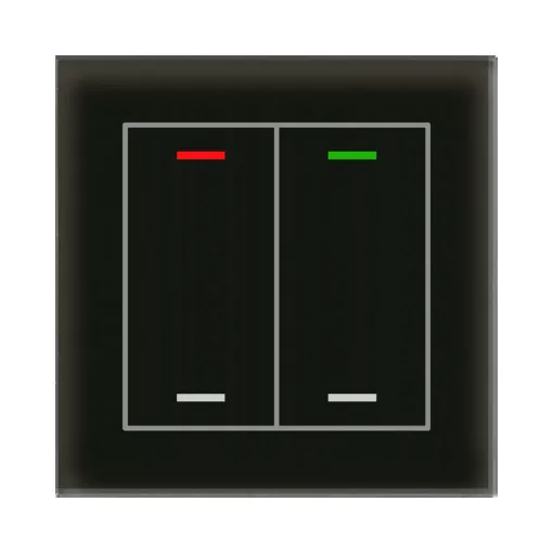 MDT GTL-200S.02S KNX Üveg érintőpanel II Light | 2-csatornás, neutrál, Secure | fekete üveg