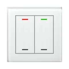   MDT GTL-200W.02S KNX Üveg érintőpanel II Light | 2-fold, semleges, Secure | fehér üveg