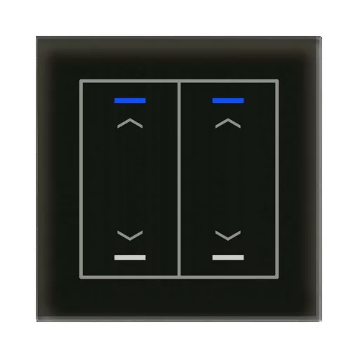 MDT GTL-20AS.02S KNX Üveg érintőpanel II Light | 2-csatornás, nyilak, Secure | fekete üveg