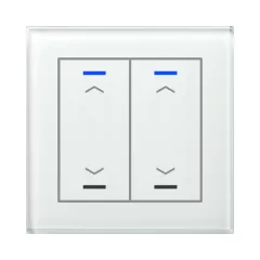   MDT GTL-20AW.02S KNX üveg érintőgomb II Light | 2-csatornás, nyilak, Secure | fehér üveg