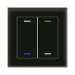   MDT GTL-2T0S.02S KNX Üveg Érintős II Light hőmérséklet-érzékelővel | 2-csatornás, semleges, Secure | fekete üveg
