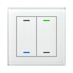   MDT GTL-2T0W.02S KNX Üveg érintőpanel II Light hőmérséklet-érzékelővel | 2-csatornás, semleges, Secure | fehér üveg