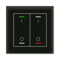   MDT GTL-2TBS.02S KNX Üveg érintőpanel II Light hőmérséklet-érzékelővel | 2-csatornás, IO-szimbólum, Secure | fekete üveg