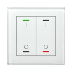   MDT GTL-2TBW.02S KNX Üveg érintőpanel II Light hőmérséklet-érzékelővel | 2-csatornás, IO-szimbólum, Secure | fehér üveg