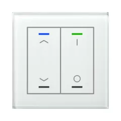   MDT GTL-2TCW.02S KNX Üveg Érintő II Light hőmérséklet-érzékelővel | 2-csatornás, nyilak, IO, Secure | fehér üveg