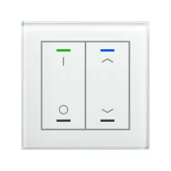   MDT GTL-2TDW.02S KNX Üveg érintőpanel II Light hőmérséklet-érzékelővel | 2-csatornás, IO, nyilak, Secure | fehér üveg