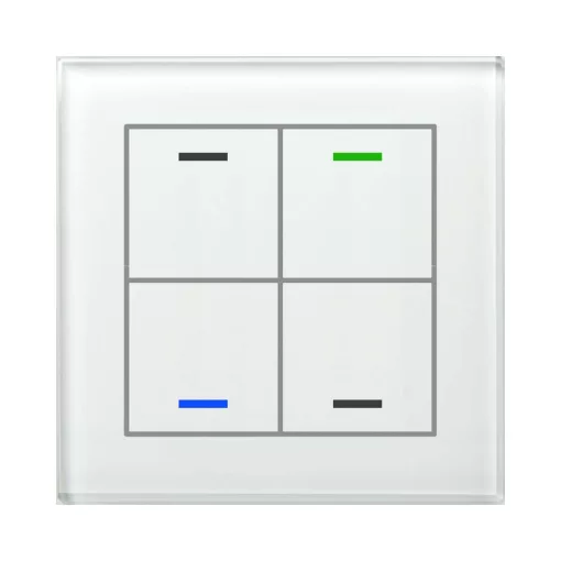 MDT GTL-400W.02S KNX Üveg érintőpanel II Light | 4-csatornás, semleges, Secure | fehér üveg