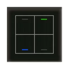   MDT GTL-4T0S.02S KNX üveglap érintőkapcsoló II Light hőmérsékletérzékelővel | 4-csatornás, semleges, Secure | fekete üveg